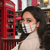 Designer Inspired Tartan Plaid Reusable Face Mask - Ivory