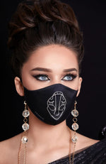 Classy Elegant Ladies Black Goddess Face Mask