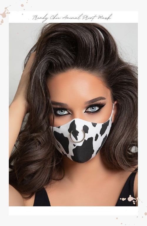 cow print face mask for women