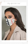 designer ivory tartan plaid face mask for women
