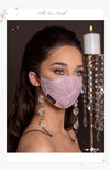 luxury pink tulle face mask for women