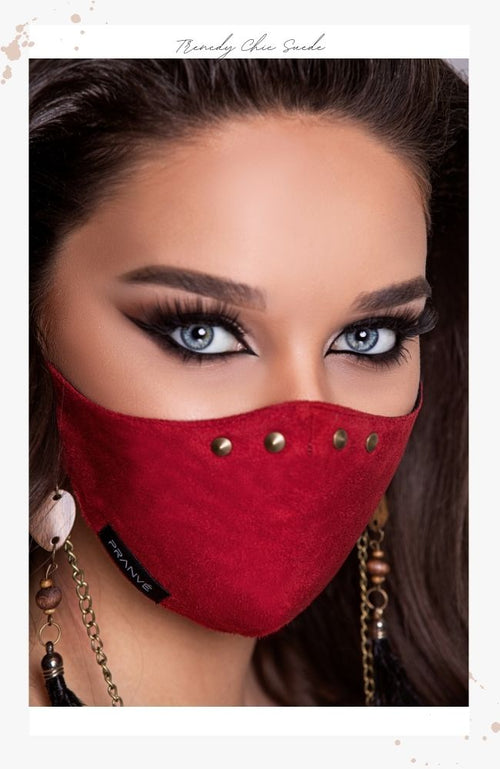 reusable red camel face mask for women