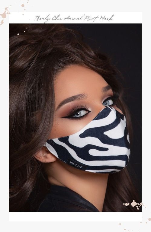 zebra print face mask for women